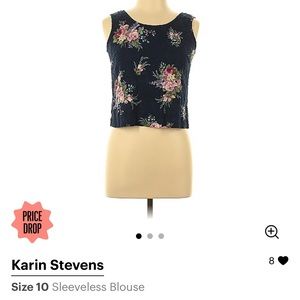 Karin Stevens Floral Crop Top